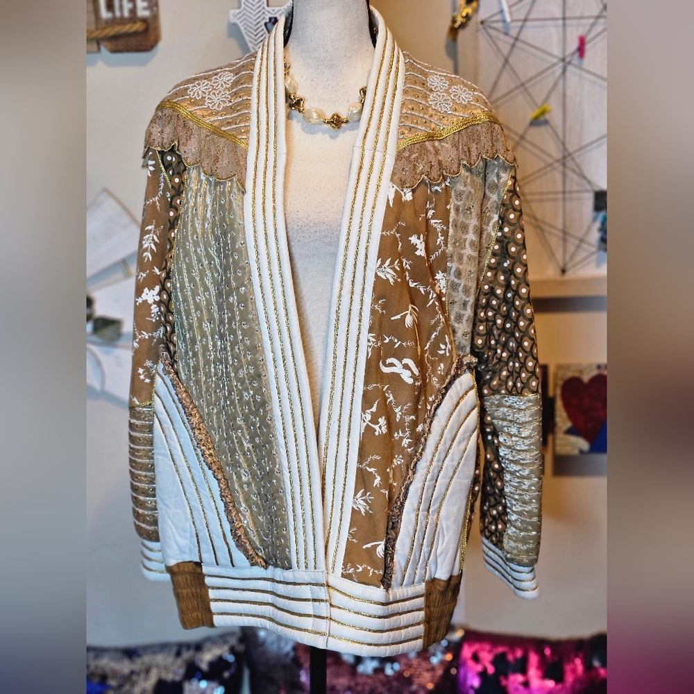 Patchwork Leather Jacket Size M